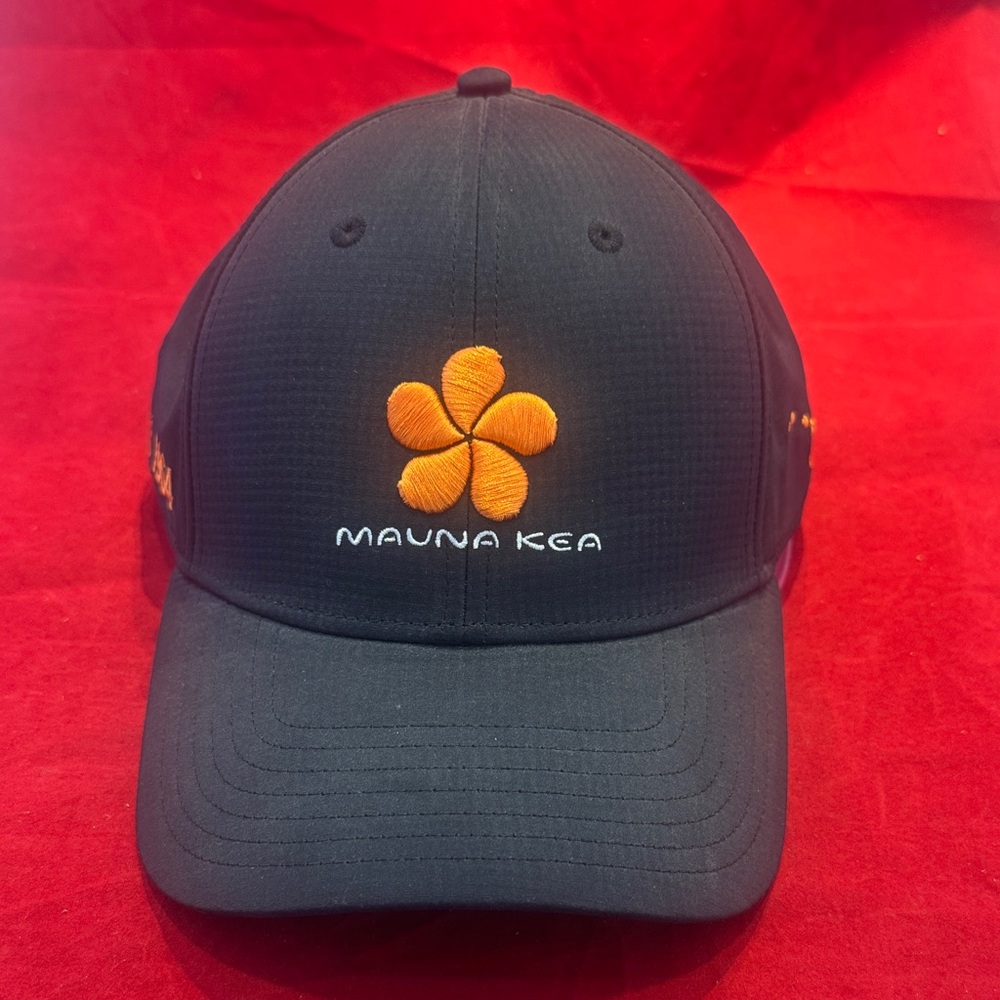 Mauna Kea Black Cap with Orange Logo